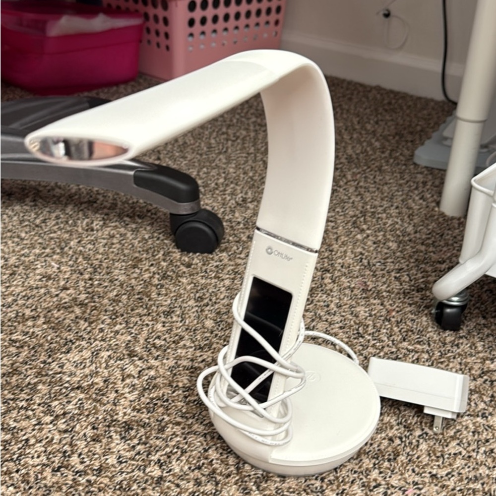 OttLite White LED Desk Lamp with Phone Holder